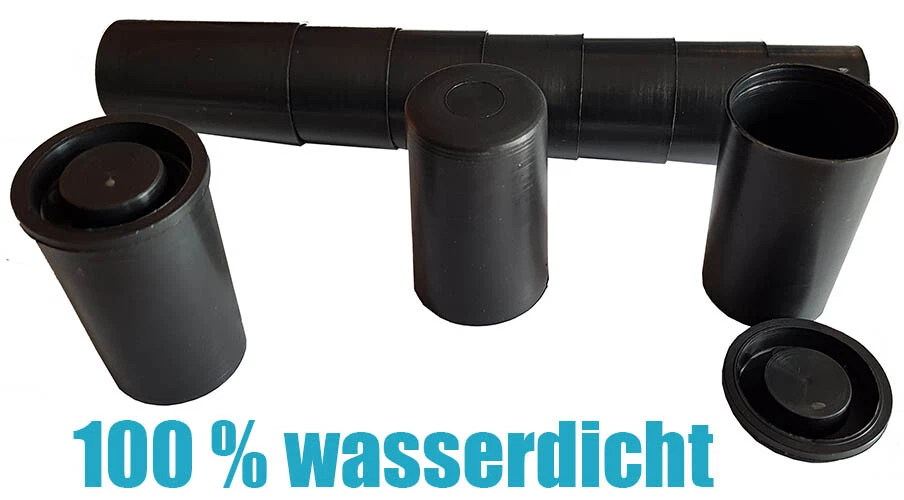 20 x latas de película negras geocaching escondite película bote film canisters micro