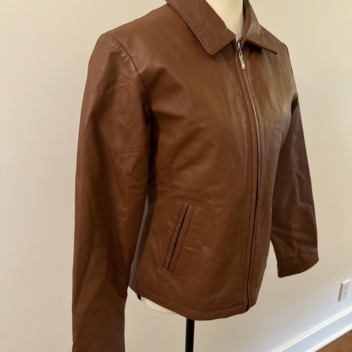 Chaqueta Michael Michelle Marrón Cuero Genuino Para Mujer Talla Mediana Nueva Sin Etiquetas - Imagen 4 de 11