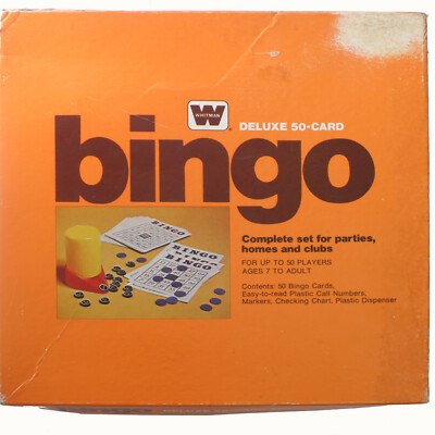 Game Bingo Vintage 1974 - several sets to make one good game for play - 70 Cards