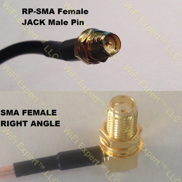 USA-CA RG316 DS BNC MALE to SMA FEMALE ANGLE Coaxial RF Pigtail Cable