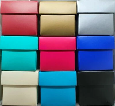 Block Colour Gift Box & Lid Square Rectangle Matte Laminate Gloss, Choose Colour