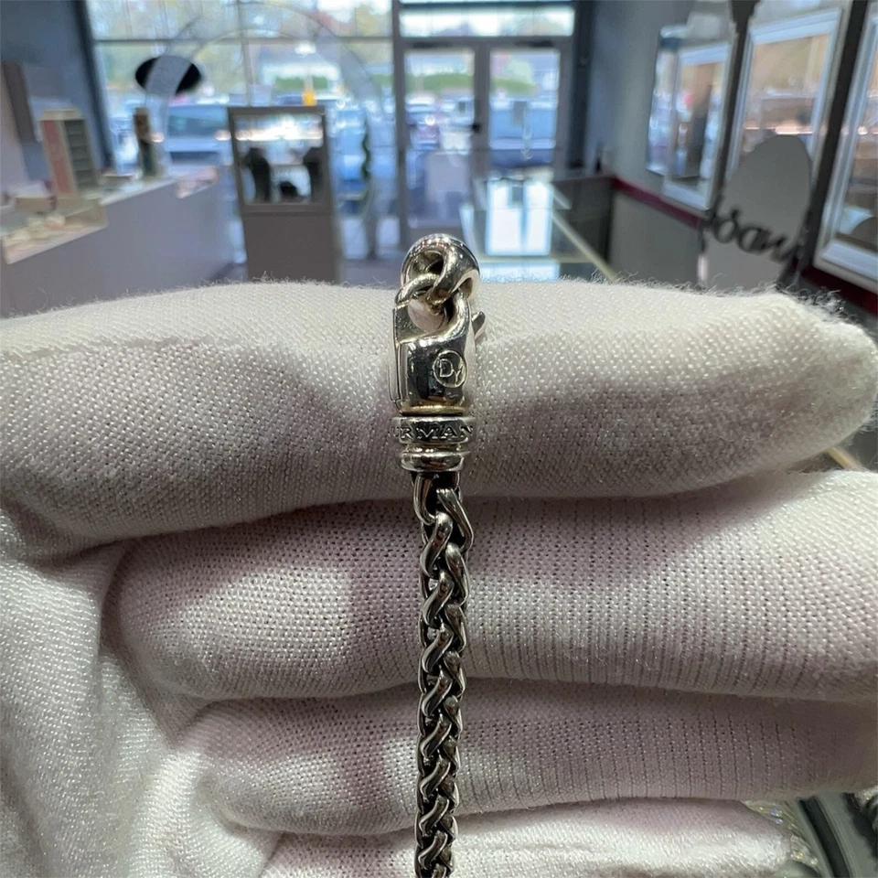 Colgante David Yurman madreperla y diamantes con cadena de trigo | Usado Foto 4 de 4