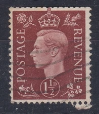 1937 GVI 11/2d RED BROWN WMK INV GOOD USED SG464Wi