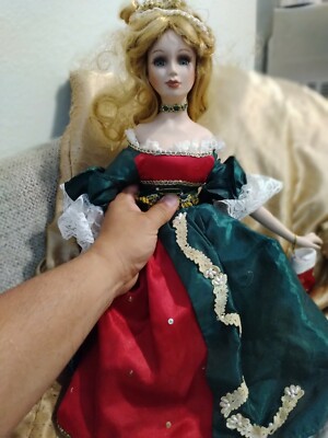 Porcelain Princess Vanity Doll Figurine, 18 Inch, Collections Etc