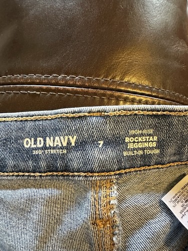 Old Navy 360 Stretch Size 7 High Rise ROCKSTAR JEGGINGS Built In Tough - Picture 3 of 4