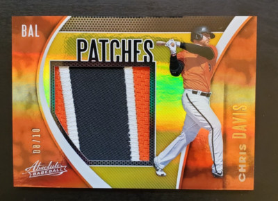2021 Absolute Chris Davis Patches Spectrum Gold 3 Color Relic 8/10 Orioles