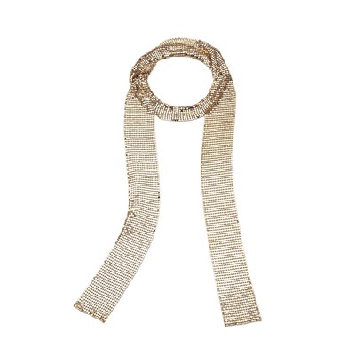 Sparkle Metal Neckerchief Woman Thin Metal Scarf Chain Choker Necklace