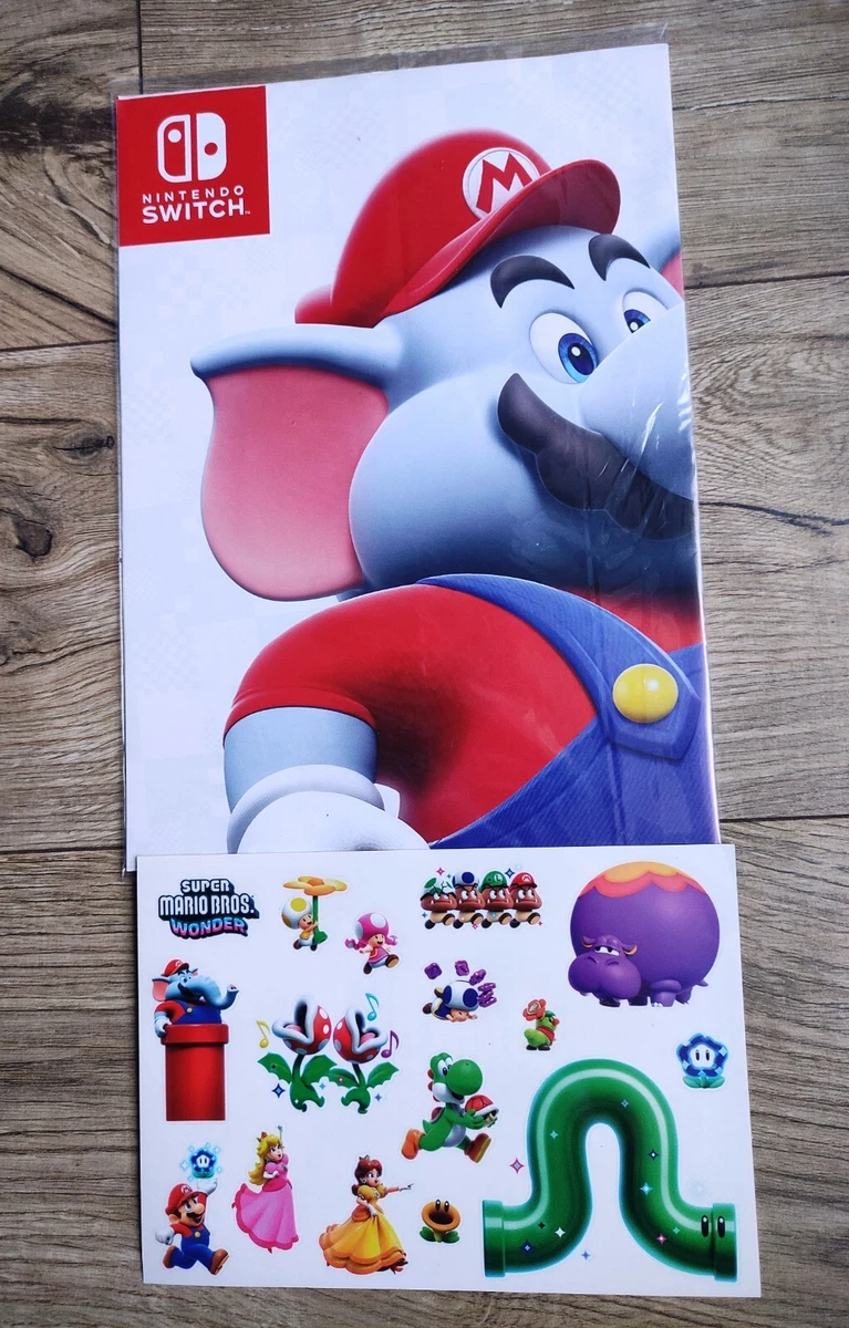 Super MARIO Bros Wonder Poster + Stickers Limited Nintendo New