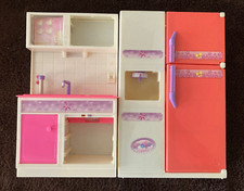 Vintage Barbie Goldlok Toys Kitchen 2003 Light Up Fridge Sink  Extras - Nice 