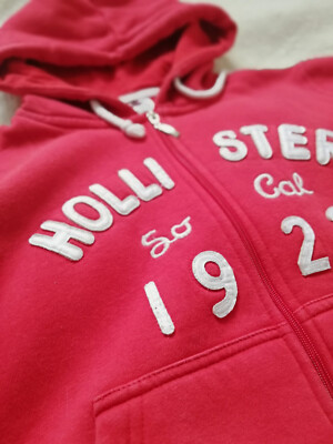 *HOLLISTER* dicke Damen Kapuzenjacke Hoodie*CALIFORNIA 1922* Rot *Gr.M* wie NEU