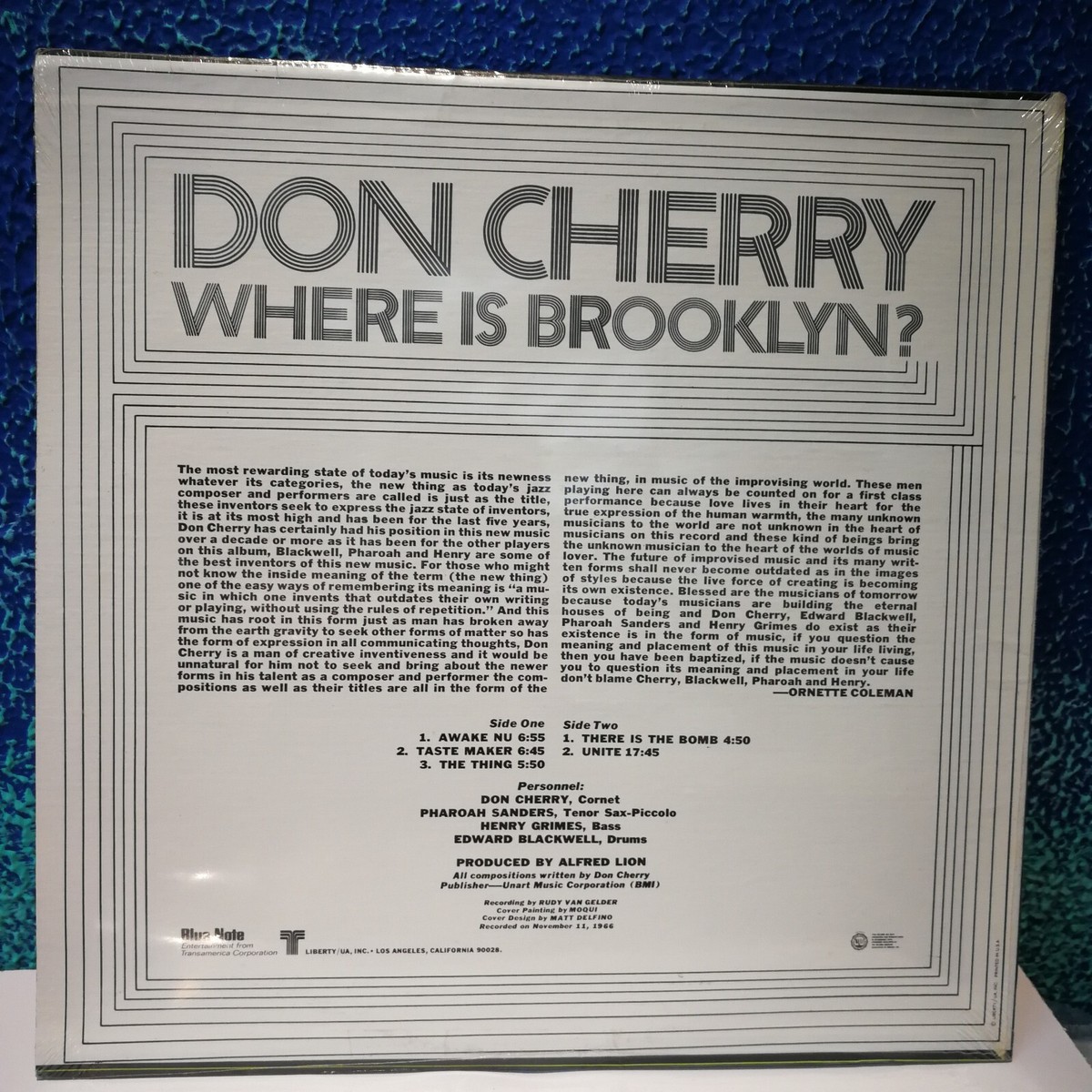 洋楽 JAZZ Don Cherry Where Is Brooklyn BLUE Don Cherry Where Is Brooklyn? Stereo Blue Note free jazz avant