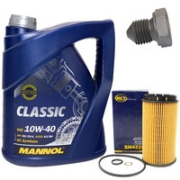 MotoröL Set 10W-40 5 Liter + ÖLfilter SH 422 P + Schraube FüR Audi 100 Seat VW