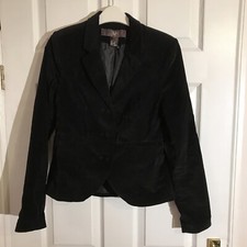New Ellos Soft Black Fully Lined Vevet Riding Style Jacket Size 8 Rrp £50.00