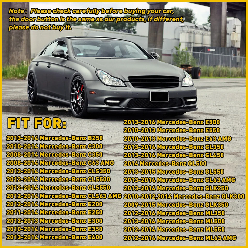 Tapa de interruptor de botón de asiento de puerta para Mercedes-Benz 2012-2014 ML350 ML63 AMG Foto 2 de 4