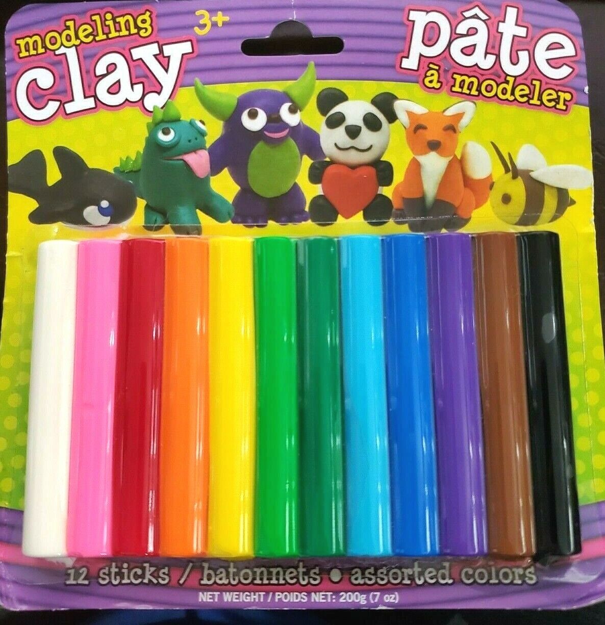 Modeling Clay Kit Set for Kids - 12 Colors 3 Sticks Mold Arts Crafts  Re-useable