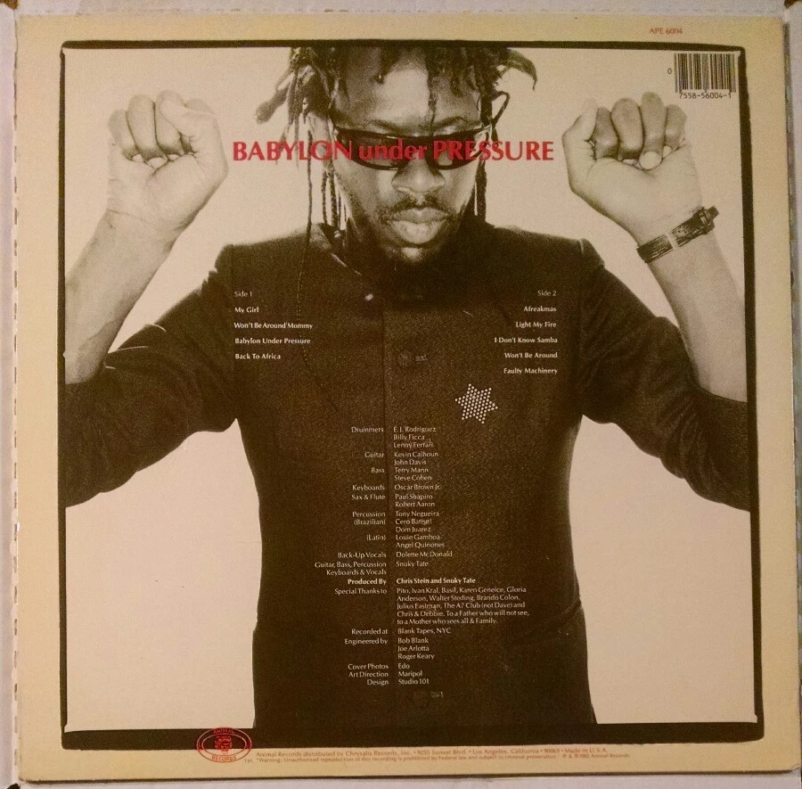 SKUNKY TATE Babylon Under Pressure LP Reggae Soul Funk Chris Stein BLONDIE Foto 2 de 3