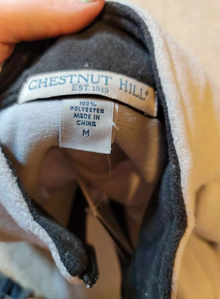 Chestnut Hill 女式超细纤维 Fleeze 全拉链夹克银色灰色 M 码 — 第 4/4 张图片