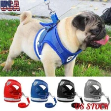 Dog Harness Chihuahua Pug Pet Control Mesh Walk Collar Vest Harnes and Leash Set