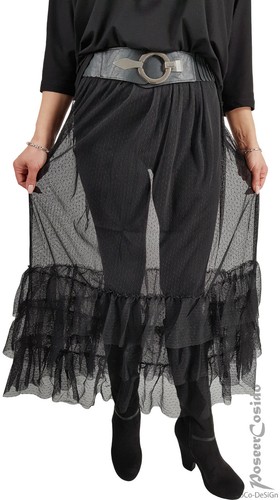LAGENLOOK Unterrock Mesh schwarz weiß Tüll L-XL-XXL-XXXL 44 46 48 50 52 54 56 58 - Bild 9 von 19