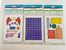 3 Cuttlebug Embossing Plus Cut and Emboss Folders Collage, Tags and Alphabet