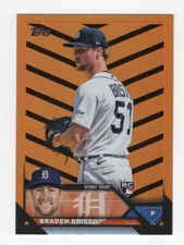 Branden Bristo 2023 Topps Update Black & Orange Foil RC Tigers Rookie US282