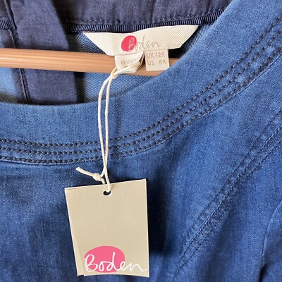 boden alice denim dress CADE EMBROIDERED DENIM MINI DRESS in BROOKLYN BLUE/MULTI
