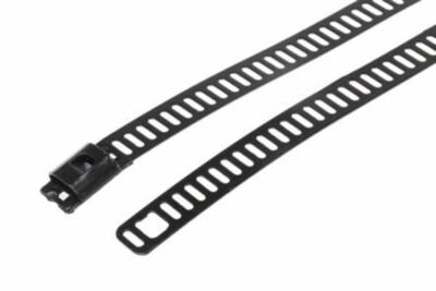 RS Pro Leiterkabelbinder schwarz polyesterbeschichtet Edelstahl, 225 mm x 7 mm