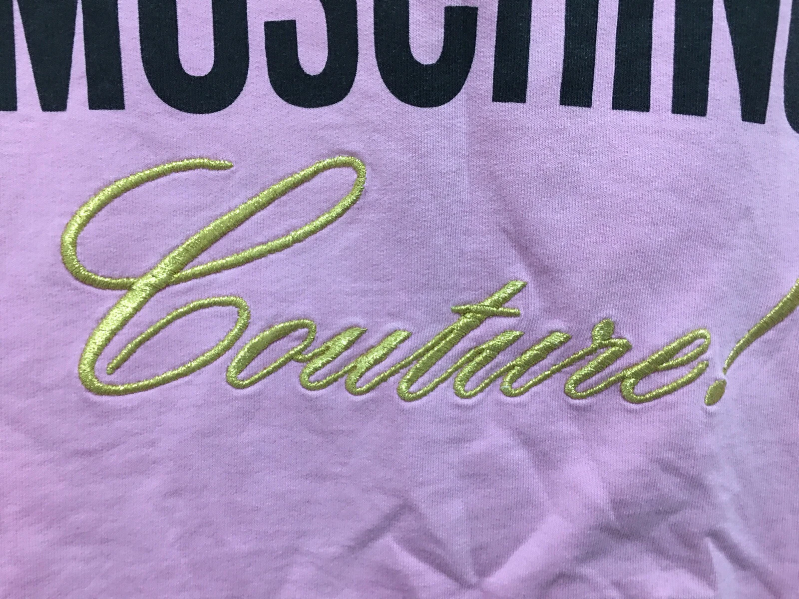 Felpa con cappuccio rosa tagliata per ragazze designer Moschino couture 6 anni ?