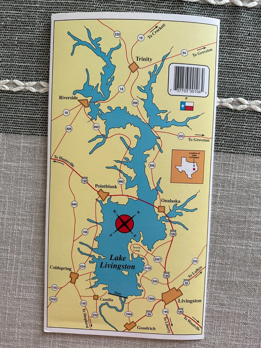 Hook-N-Line F106 Fishing Map for Lake Livingston, Texas