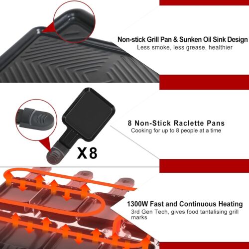 Multifunctional Raclette Grill Table - Dishwasher Safe & Temperature Controlled - Picture 7 of 10