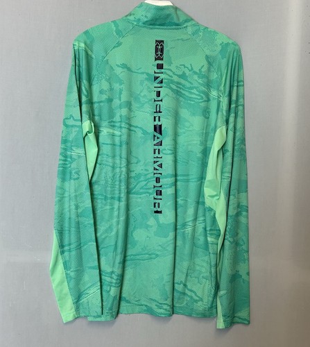 Under Armour Sweatshirt Mens Large Green Camo Pullover 1/4 Quarter Zip Workout - Picture 2 of 15