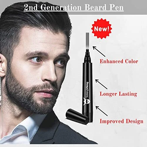 2 Pack Beard Pencil Filler for Men with 4 Tips -  Assorted Colors , Sizes  - Image 2 of 4