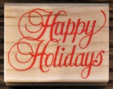 Hero Arts Fancy Happy Holidays Christmas Holiday Rubber Stamp E387 Santa Gifts