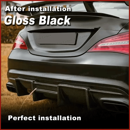 Fit For Benz C117 CLA250 CLA45 2013-19 Gloss Black Rear Bumper Diffuser Lip - Picture 4 of 9