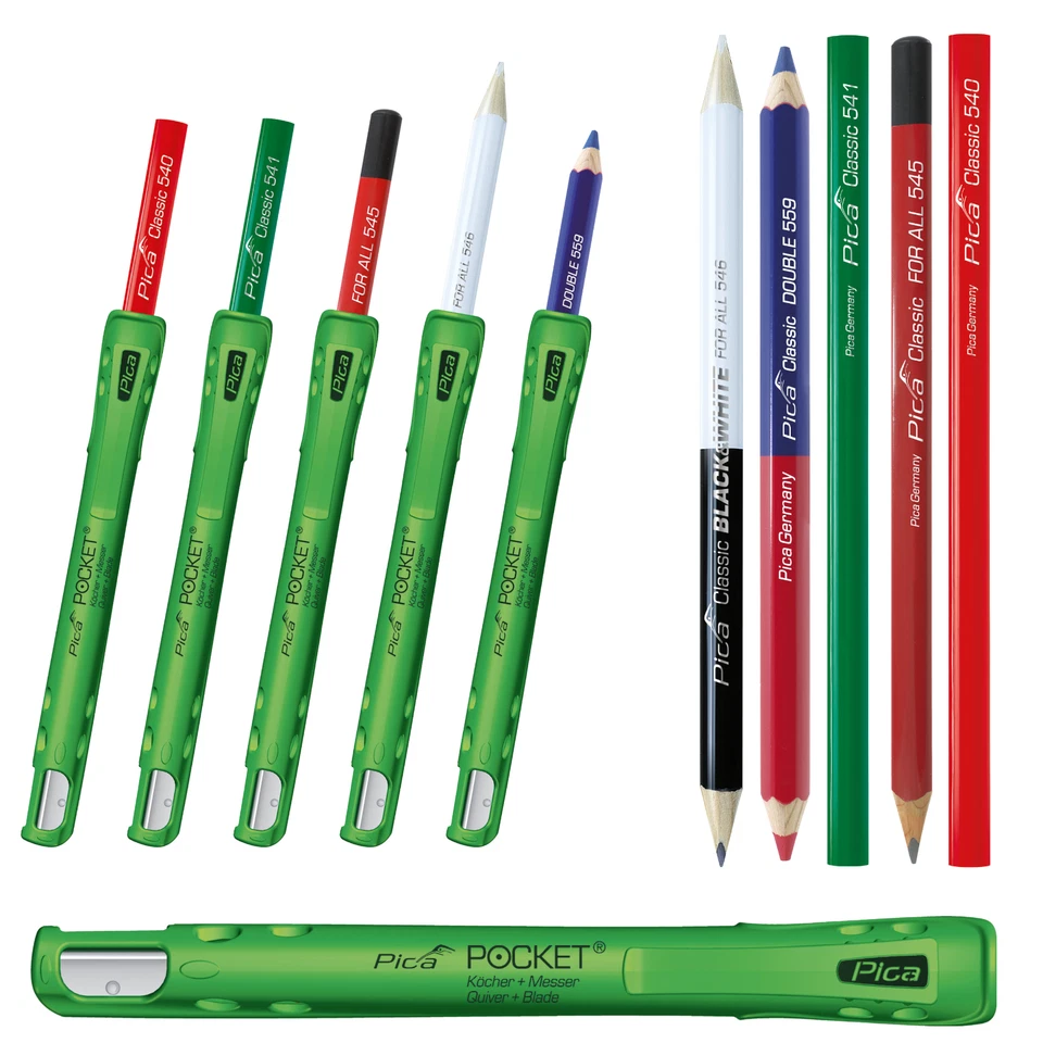 Pica Pocket Köcher SET mit Zimmermanns- Steinhauer- Universalbleistift & mehr!