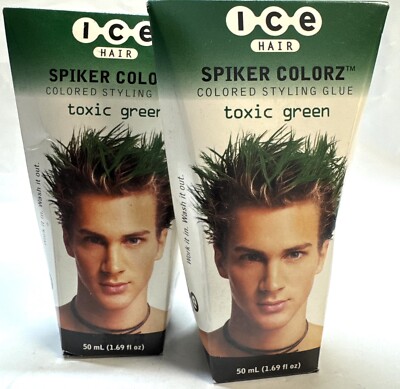 2 joico ice spiker colorz toxic green styling glue 1.69oz scuffed box