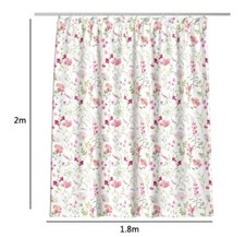 X Rideau de Douche Moule Étanche 180x200cm Avec Anneaux Salle de Bain Fleurs Dfh