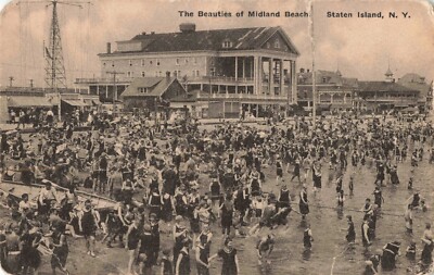 The Beauties of Midland Beach Staten Island New York NY c1920 Postcard