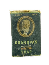 Grandpas Wonder Pine Tar Toilet Soap Unused Guest Size Antique