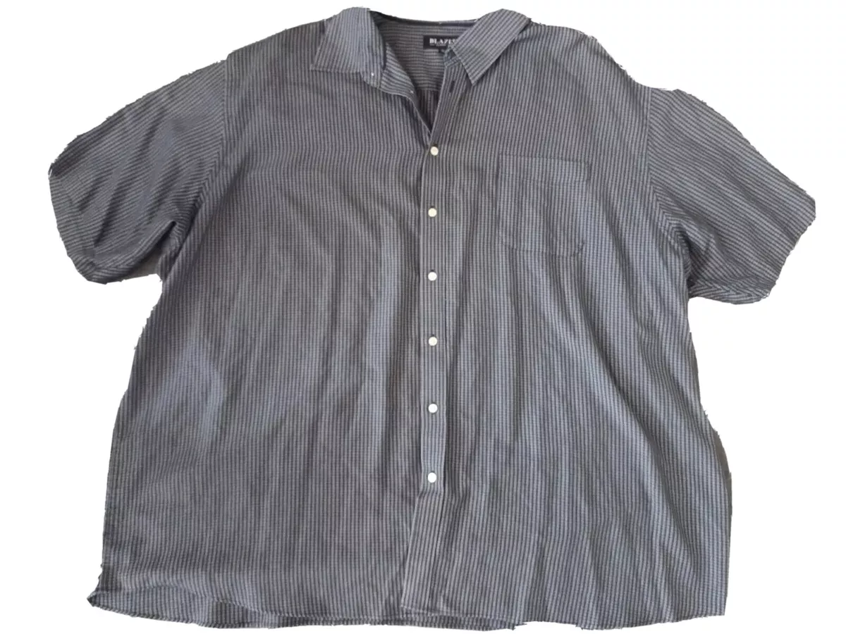 Blazer Mens Blue White Check Short Sleeve Shirt Size 7XL EUC eBay