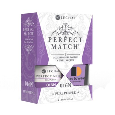 LeChat Perfect Match UV Gel + Nail Polish - PMS016N Pure Purple 0.5oz