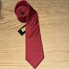 Cremieux 100% Silk Made in USA Tie Red Gold Club Ball 3 3/8” Wide x 57 1/2” Long