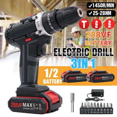 288VF Akku Bohrschrauber Akkuschrauber Set Akkubohrer Bohrmaschine