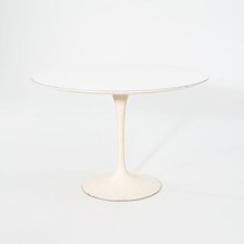 1960s Eero Saarinen for Knoll Tulip Pedestal Dining Table 42" White Laminate Top