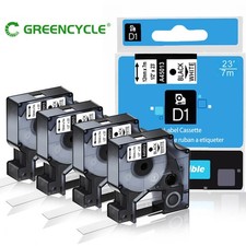 Compatible For Dymo D1 Labels White Labeling Label Tape 45013 1/2" 12mm 4Packs