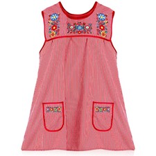 Traditional Mexican Apron Beautiful Flower Embroidery Apron for Women with Po...