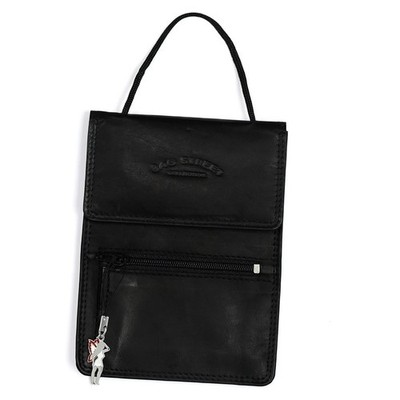 Geldbörse Etui Brustbeutel schwarz Herren Damen Leder Bag Street 10x1x14 OTJ503S
