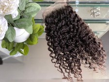 4x4 Curly Lace, 100 Virgin Remy Human Hair 6mm curl 1pc 