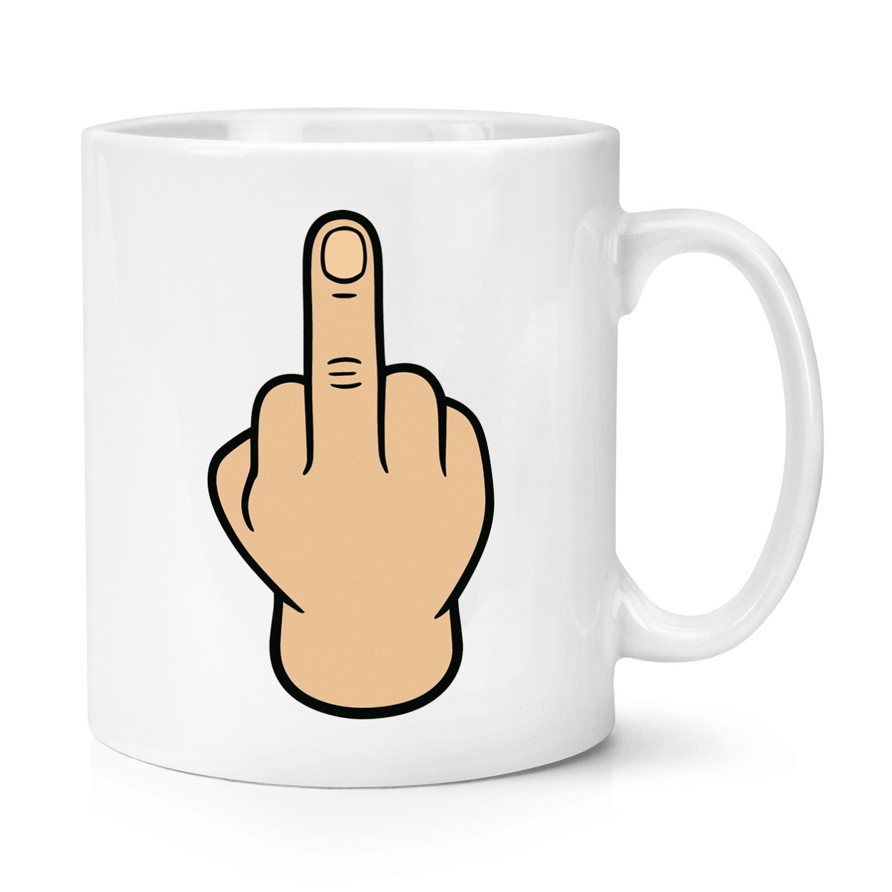 Middle Finger Cartoon Hand 10oz Mug Cup Funny Joke Rude Swearing Teacher Dad