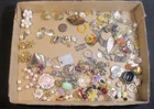 Vintage Jewelry Tray Lot Sterling Silver Trifari Costume Earrings Misc Pins